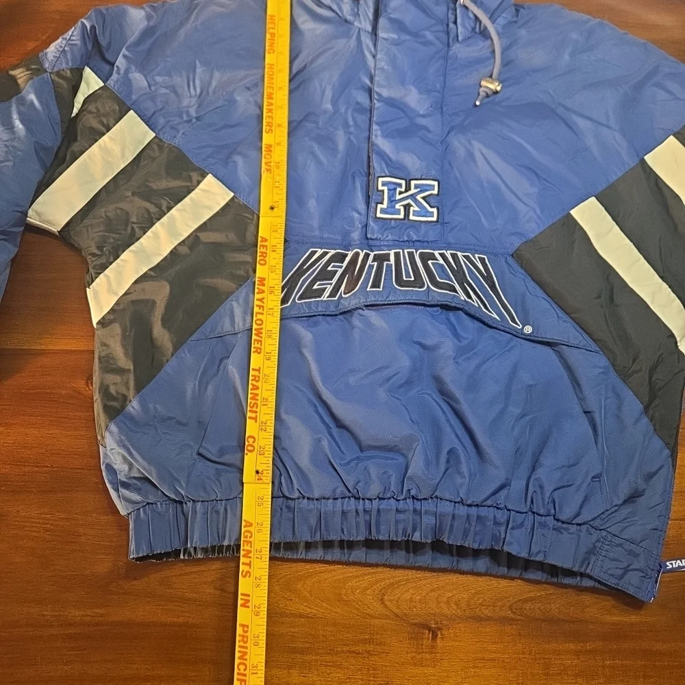 Vintage 90's Starter Pullover Front Pouch Blue Kentucky Jacket Size Large - Picture 10 of 11